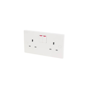 Electrical Socket Outlet 2 Gang Switched