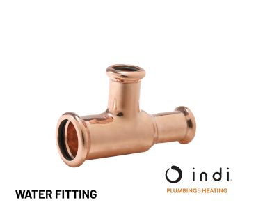 Indi Pressfit Reducing Tee 22mm x 15mm x 15mm - Water