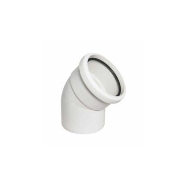 F/P Ring Seal Soil 110mm 45Deg Bend Single Socket - White