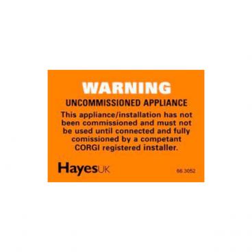 Hayes Uncomissioned Appliance Labels