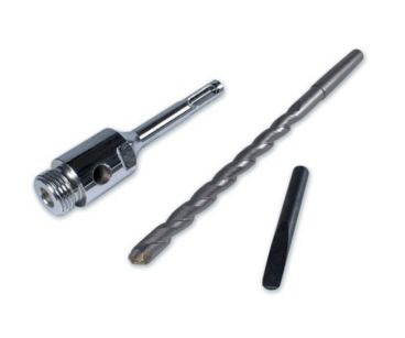 Hinton Dry Core Sds Adaptor & 200-mm A-Taper Masonary Bit & Drift Key