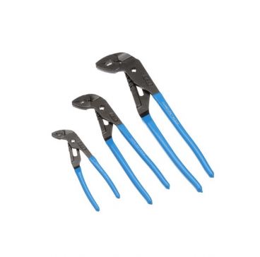 Channel Lock 3 Piece Blue Grip Water Pump Plier Set 6.5; 9.5 & 12 Inch Pliers