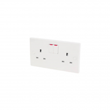 Electrical Socket Outlet 2 Gang Switched