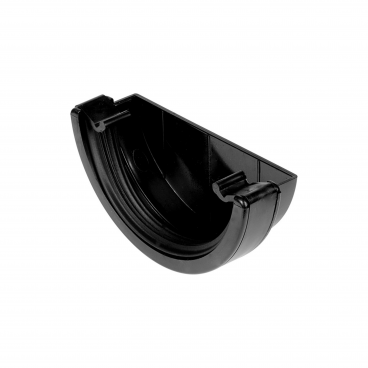 F/P Half Round Gutter 112mm External Stopend - Black **