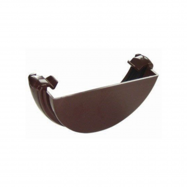 F/P Half Round Gutter 112mm External Stopend - Brown **