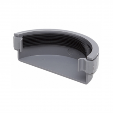 F/P Square Line Gutter 112mm External Stopend - Grey **