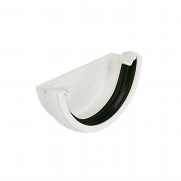 F/P Half Round Gutter 112mm External Stopend - White **