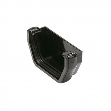 F/P Round Line Gutter 112mm Internal Stopend - Black **