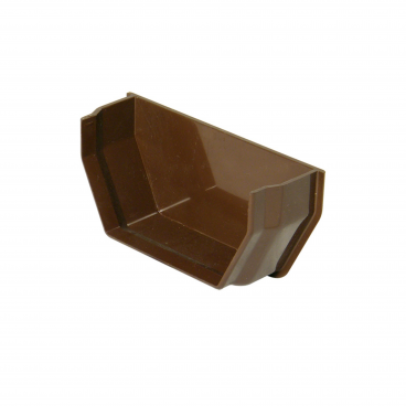 F/P Round Line Gutter 112mm Internal Stopend - Brown **