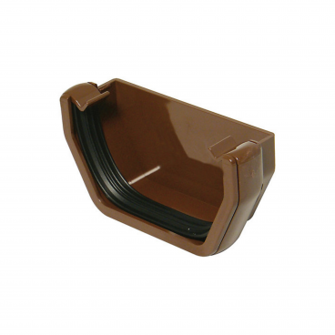 F/P Square Line Gutter 114mm Intnl.Stopend - Brown **