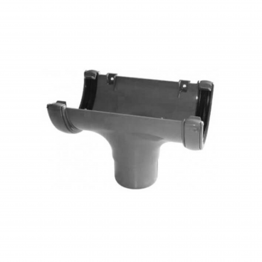 F/P Half Round Gutter 112mm Running Outlet - Anthracite**