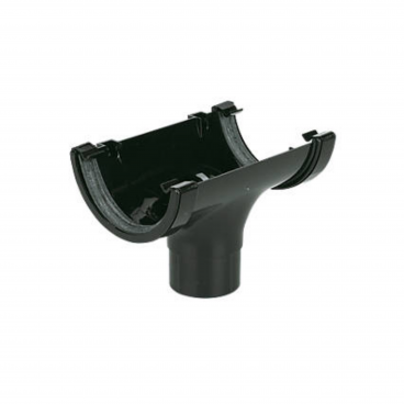 F/P Half Round Gutter 112mm Running Outlet - Black **