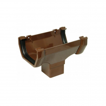 F/P Square Line Gutter 114mm Running Outlet - Brown **