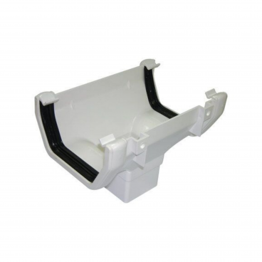 F/P Square Line Gutter 114mm Running Outlet - White **